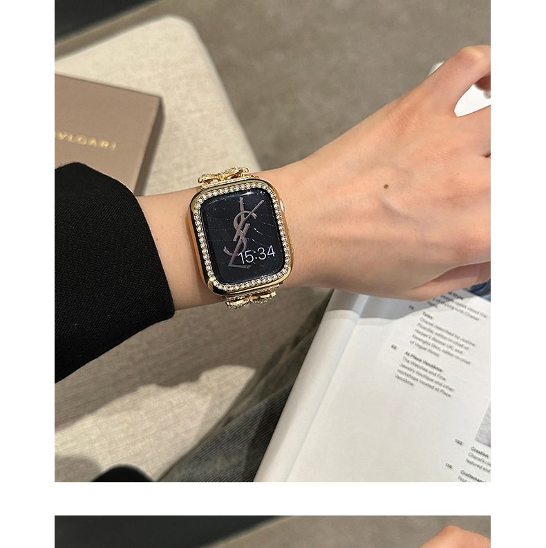 蝴蝶細鑽金屬錶帶apple watch