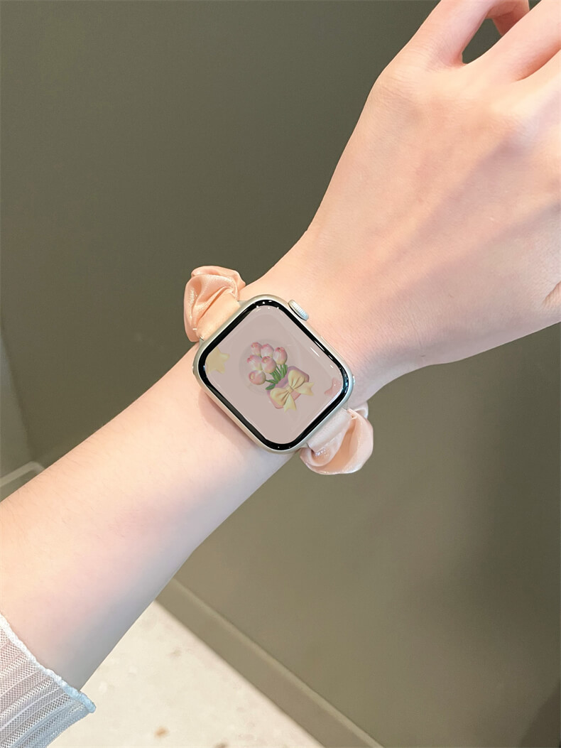 夏天透氣大腸髮圈錶帶適用apple watch