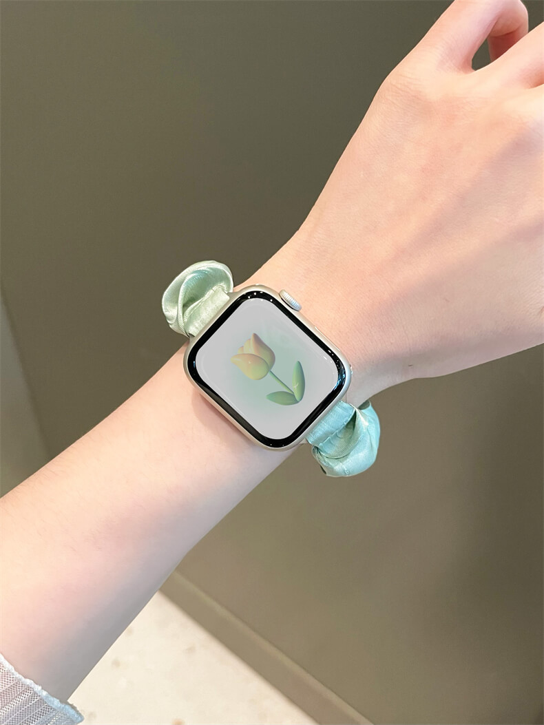 夏天透氣大腸髮圈錶帶適用apple watch