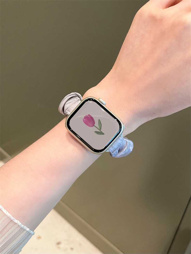 夏天透氣大腸髮圈錶帶適用apple watch