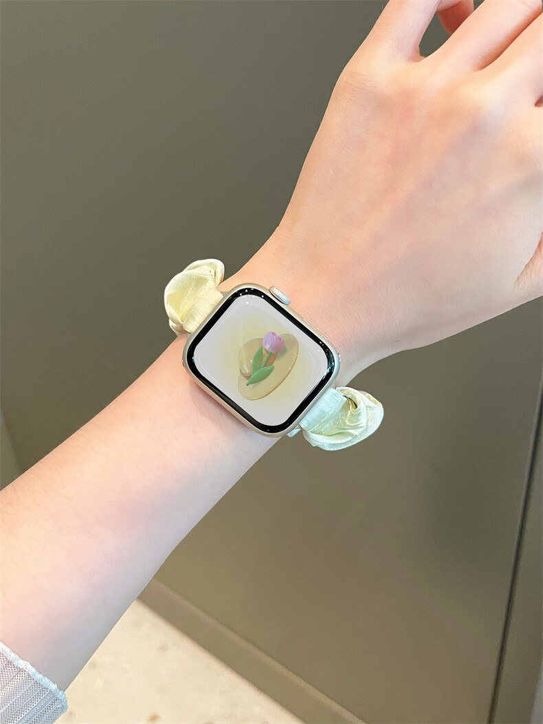 夏天透氣大腸髮圈錶帶適用apple watch