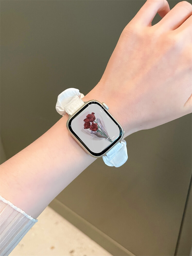 夏天透氣大腸髮圈錶帶適用apple watch