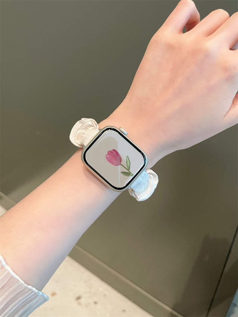 夏天透氣大腸髮圈錶帶適用apple watch