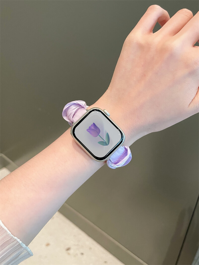 夏天透氣大腸髮圈錶帶適用apple watch