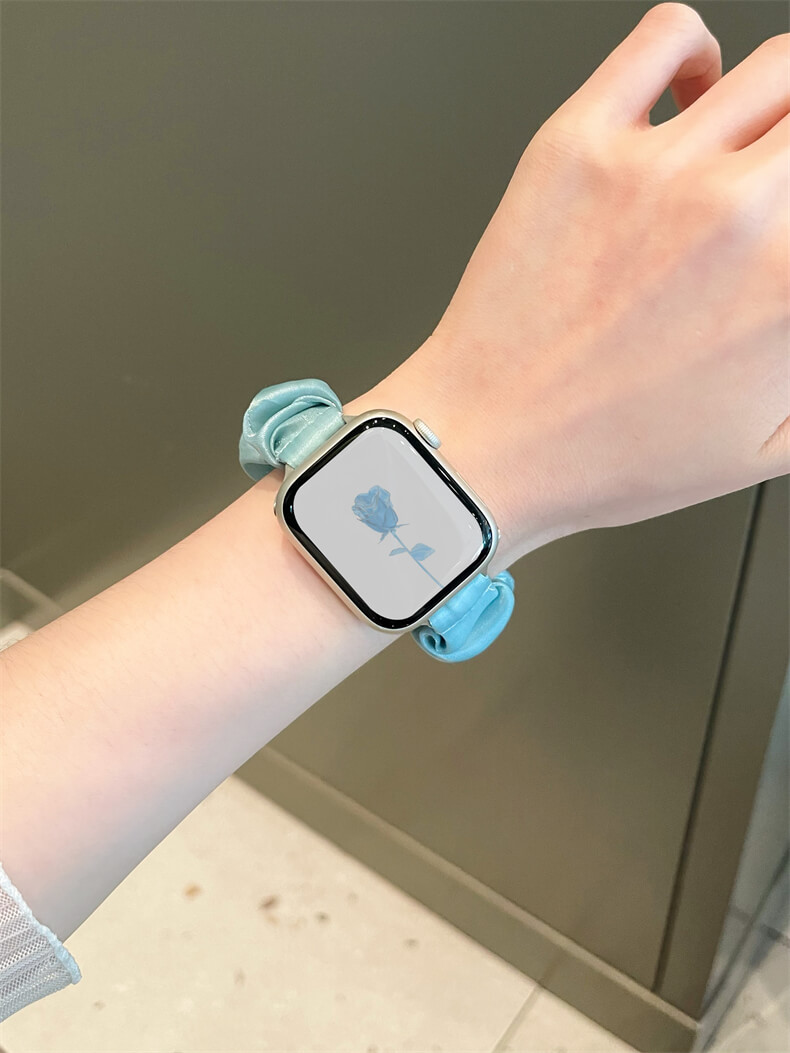 夏天透氣大腸髮圈錶帶適用apple watch