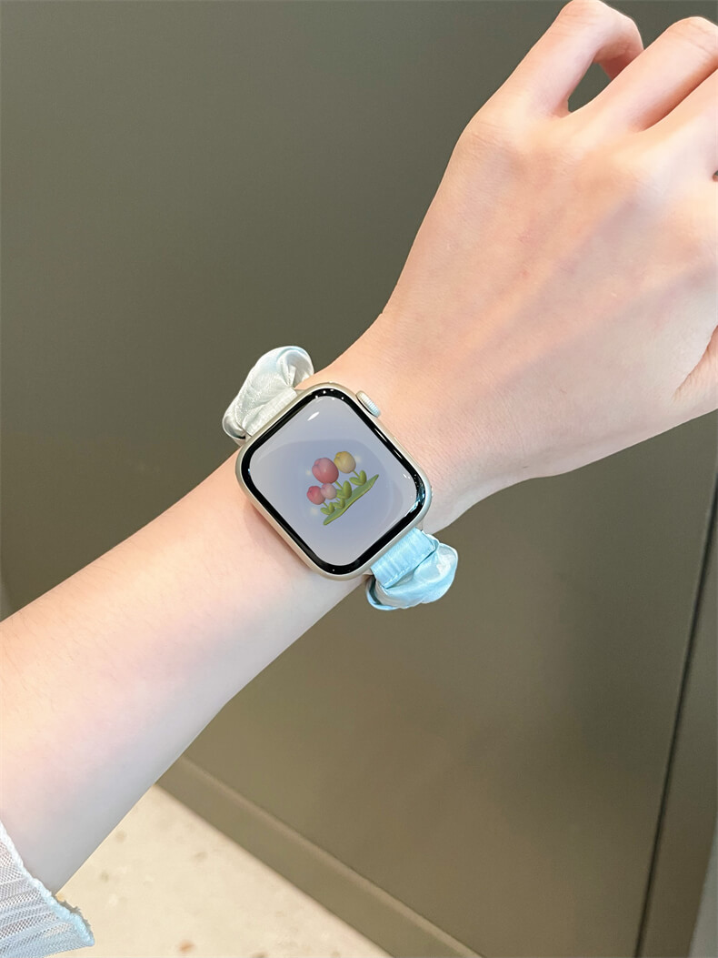 夏天透氣大腸髮圈錶帶適用apple watch