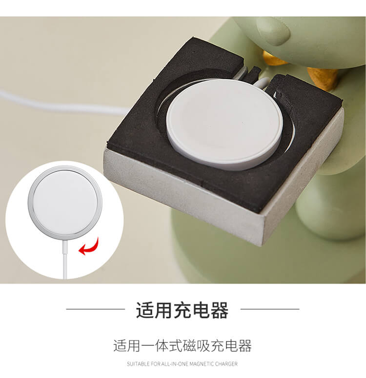 抹茶熊iwatch手錶充電支架創意小擺件