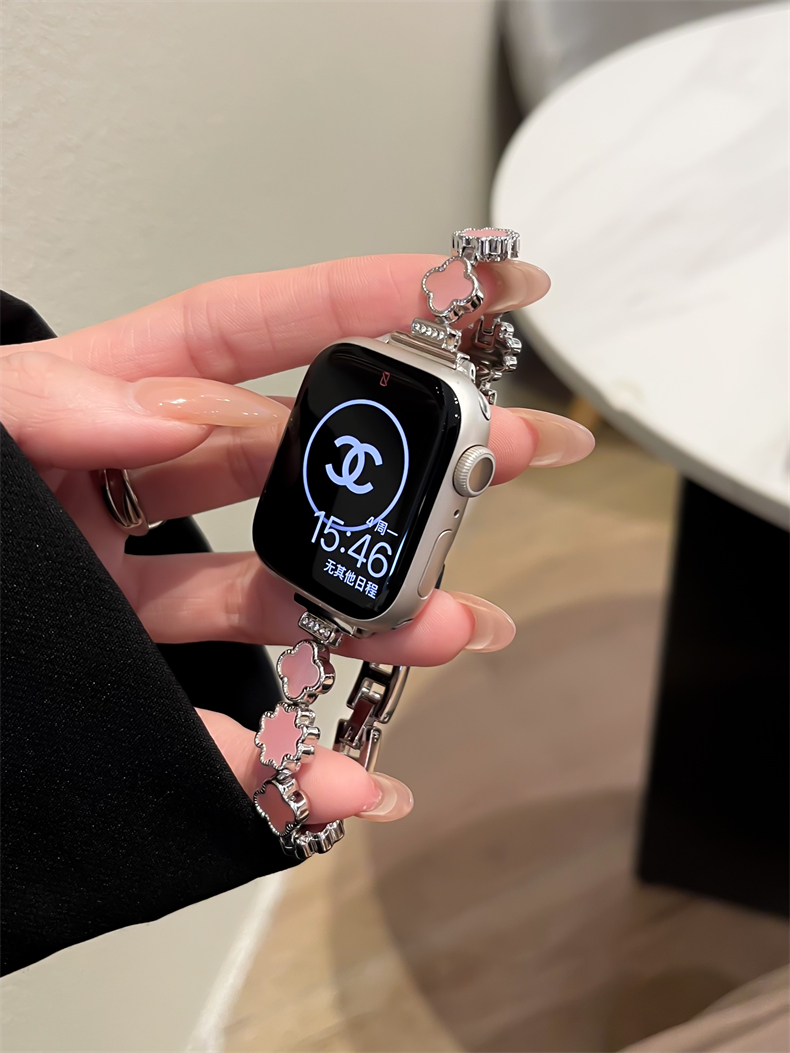 四葉草貝母鏈條錶帶適用apple watch