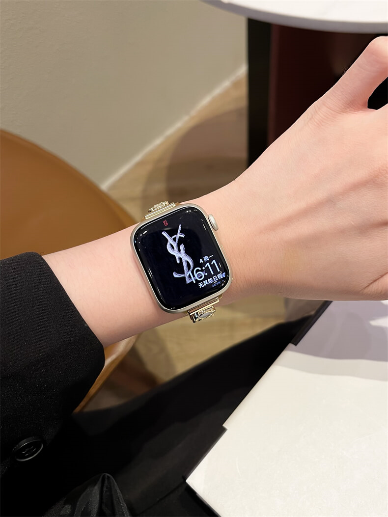 四葉草貝母鏈條錶帶適用apple watch